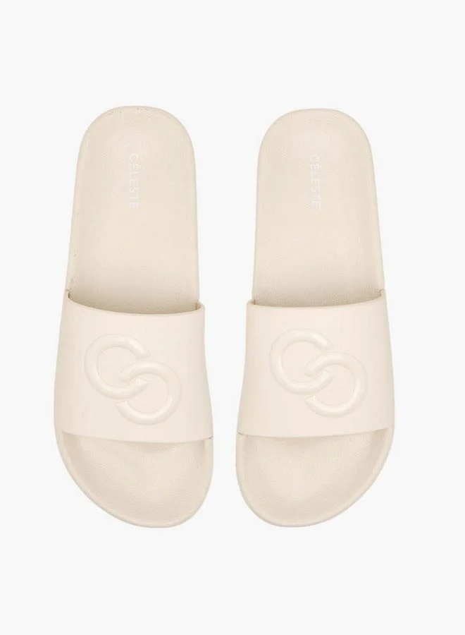 Celeste Women's Logo Embossed Slip-On Slides