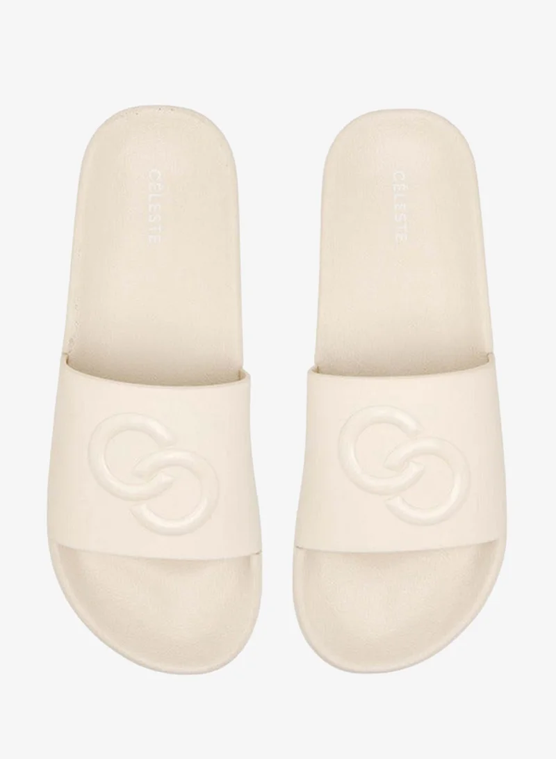 Celeste Women's Logo Embossed Slip-On Slides