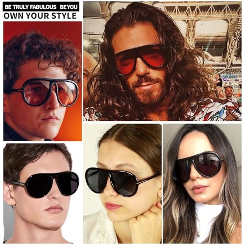 TruFabV Retro Sunglasses for Women Men Trendy Classic Shades Tangle Free 70s Vintage Sun Glasses (Black+Tortoise Brown) - Image 4