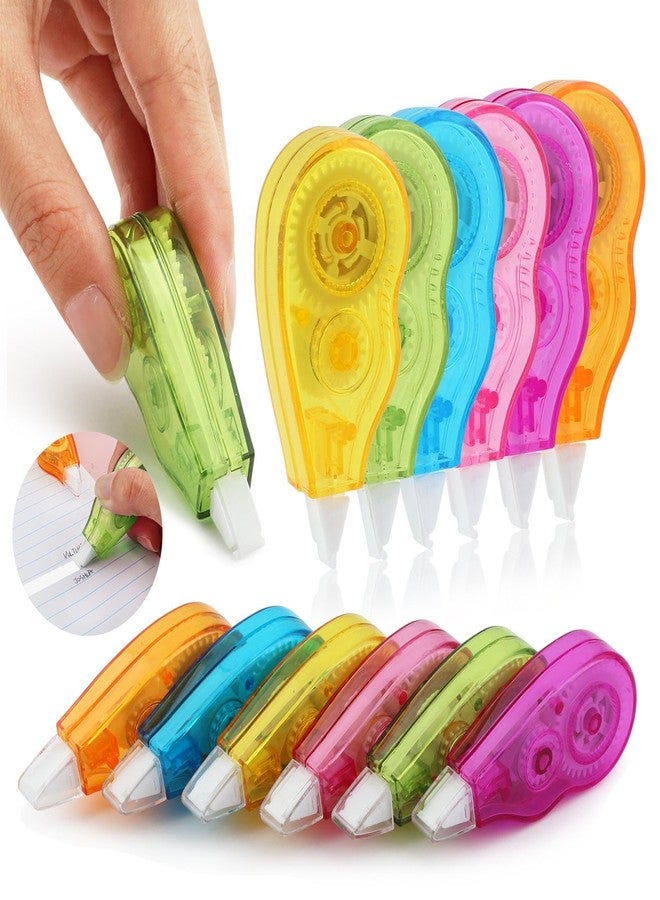 EMVANV 12pcs/2sets White Out Correction Tape, Portable Mini White Out Tape Whiteout Roller Easy to Use Applicator, White Out Tape for Homework, Note Taking, Marking and Office Documents(6 pcs) - Image 1