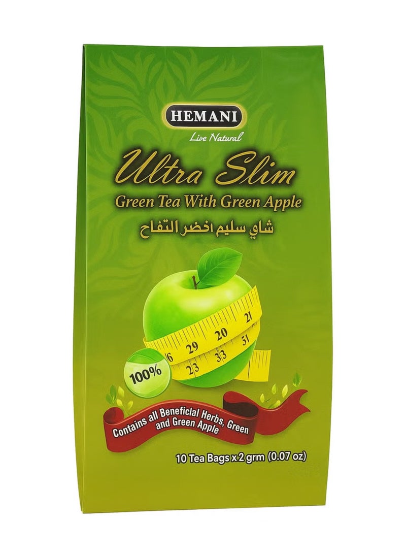 HEMANI Himani Ultra Slim Green Apple Tea, Natural Herbal Tea for Slimming and Weight Loss. 10 envelopes - Image 1