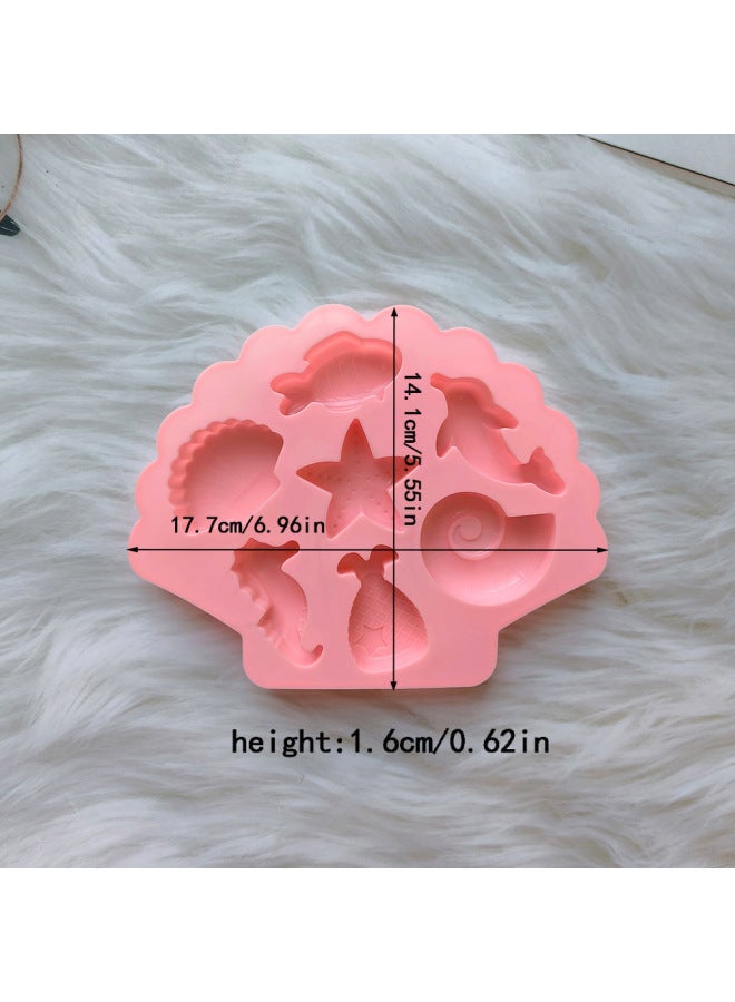 7 Even Marine Life 761 Silicone Mold DIY Ice Cube Homemade Chocolate Soft Candy Cake Baking Cookie Mold-Color:3 Packs (color Can Be Noted)  - Image 3