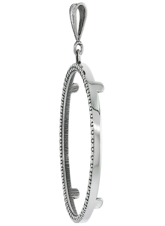 سابرينا سيلفر عملات معدنية من الفضة الإسترلينية، إطار فضي على شكل نسر، قطر 41 مم، ظهر شوكي، حافة وهمية، عملة معدنية بوزن 1 أونصة غير متضمنة - Image 3