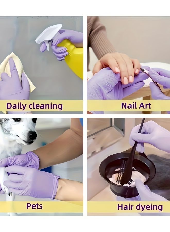 Purple Disposable Nitrile Gloves 30pcs Size S Lightweight Flexible for Household Cleaning - Image 3