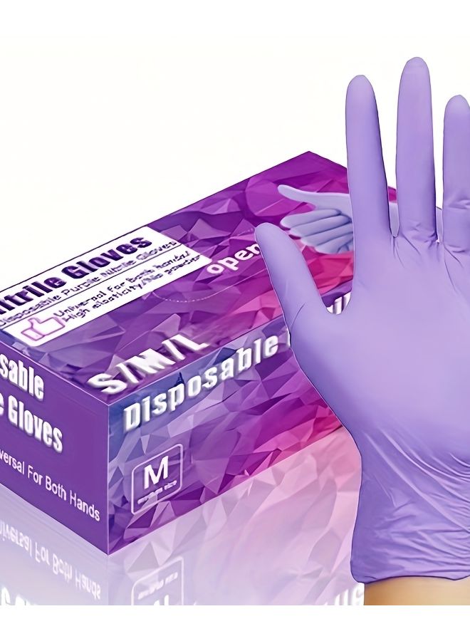 Purple Disposable Nitrile Gloves 30pcs Size S Lightweight Flexible for Household Cleaning - Image 2