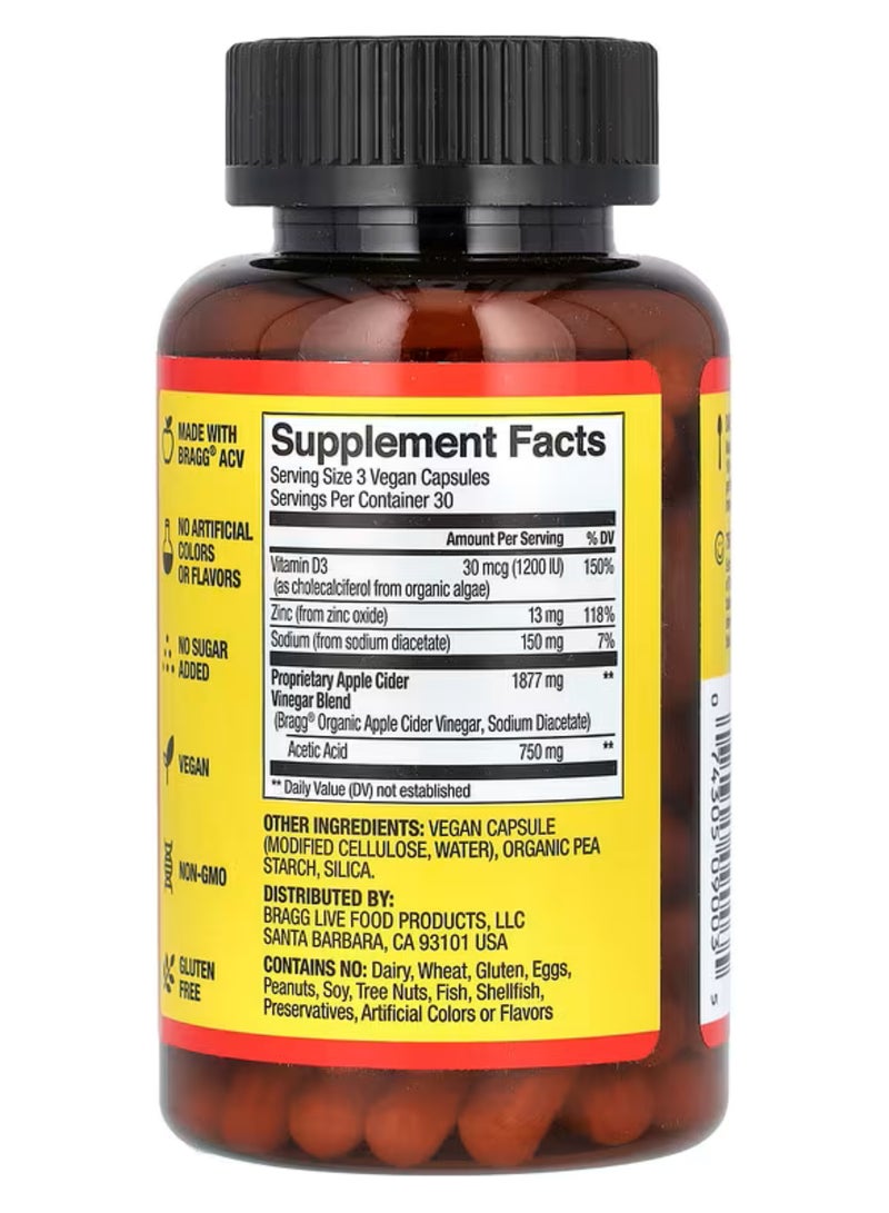 Bragg, Apple Cider Vinegar , 90 Capsules - Image 3