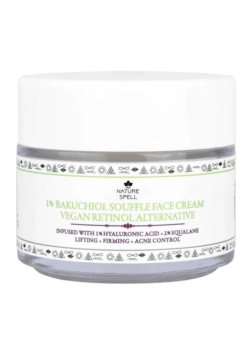 Nature Spell Bakuchiol Soufflé Face Cream, Plant Based Vegan Retinol Alternative