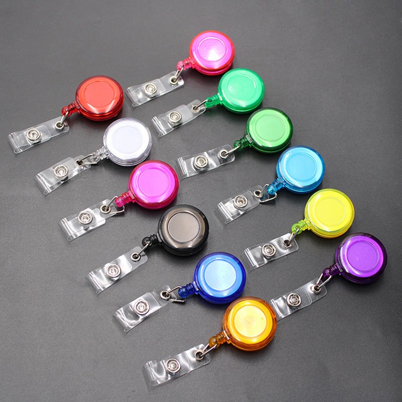 Transparent Color Back Clip Easy Pull Buckle Retractable Buckle Easy Pull Wire Puller Wire Puller Badge Clip Reel Wheel - Image 2