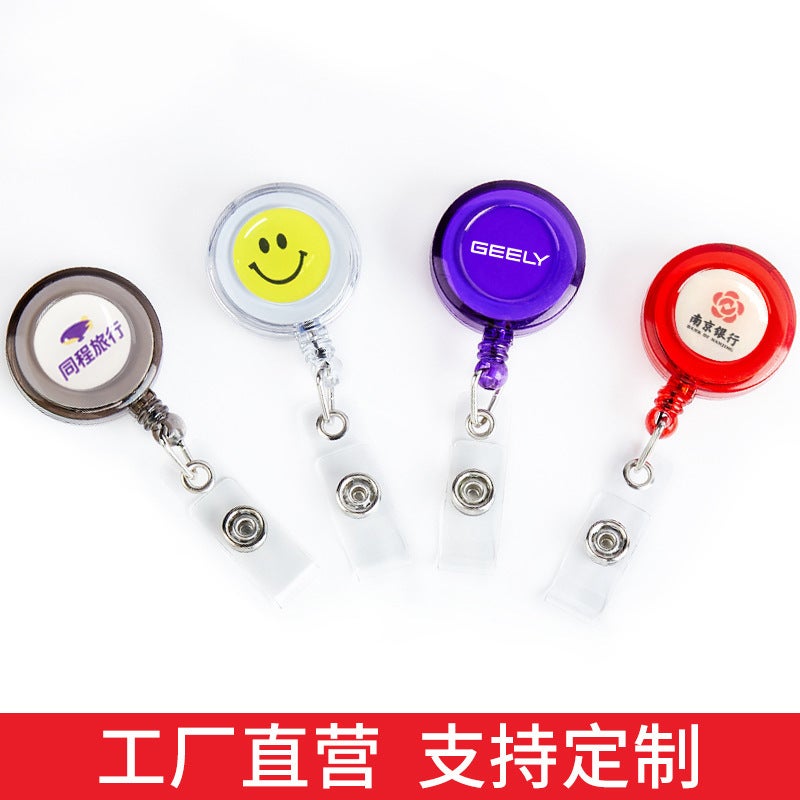 Transparent Color Back Clip Easy Pull Buckle Retractable Buckle Easy Pull Wire Puller Wire Puller Badge Clip Reel Wheel - Image 3