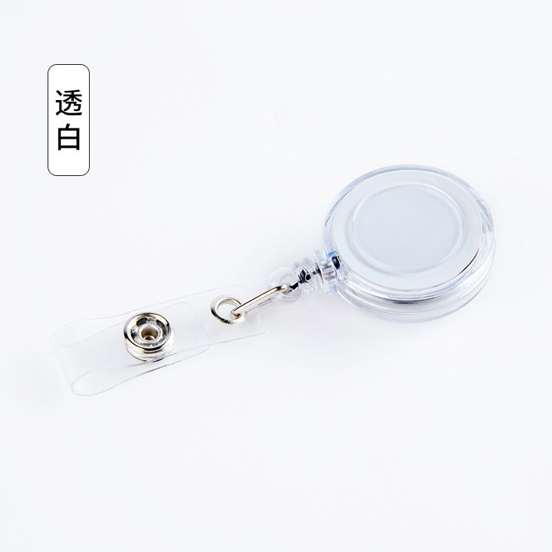 Transparent Color Back Clip Easy Pull Buckle Retractable Buckle Easy Pull Wire Puller Wire Puller Badge Clip Reel Wheel - Image 1