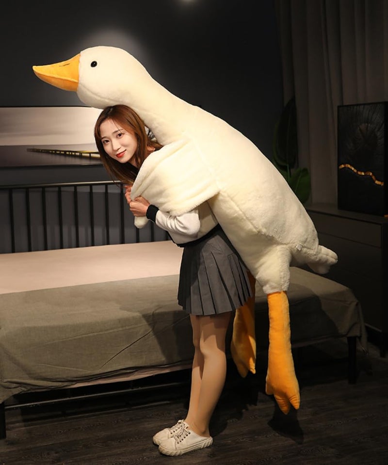 Srutirbo Giant Goose Stuffed Animal, 51.1 Inch Soft Goose Plush Pillow, Cute Duck Plush Toy Swan Plushie Doll Sleeping Hugging Pillows Gift for Girls Boys - Image 5