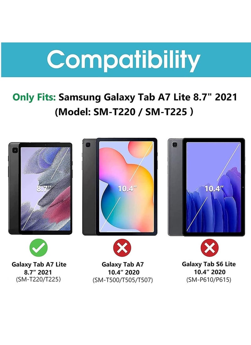 Kaku - Tab A7 Lite Case – Leather Protective Cover for Samsung Galaxy A7 Lite T220/T225, Black - Image 1
