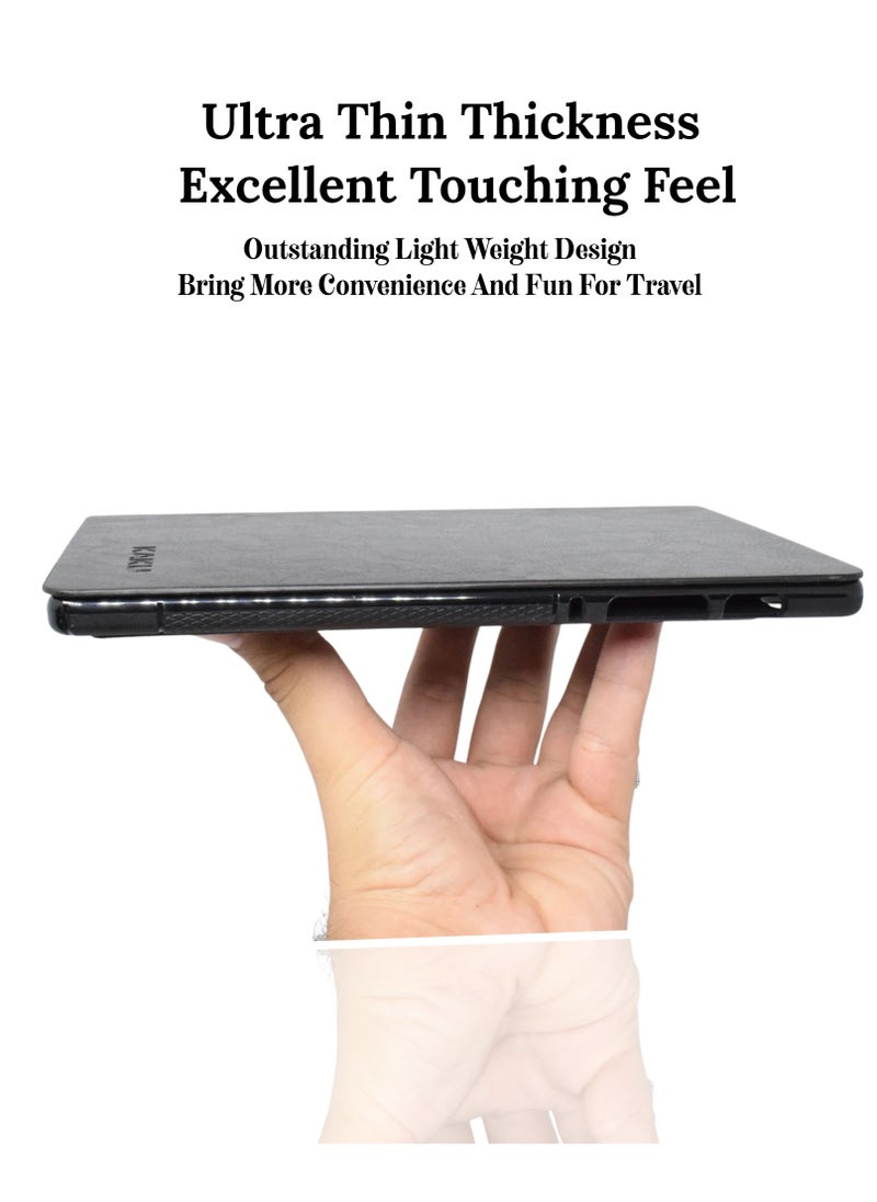 Kaku - Tab A7 Lite Case – Leather Protective Cover for Samsung Galaxy A7 Lite T220/T225, Black - Image 1