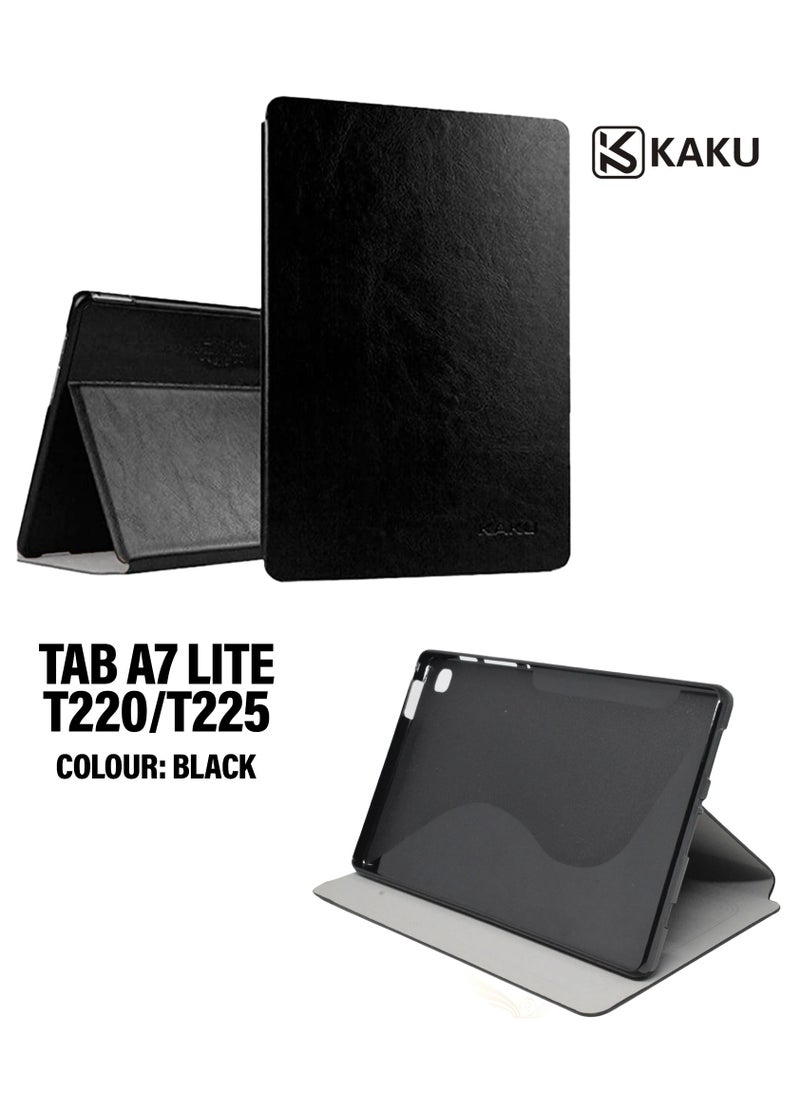 Kaku - Tab A7 Lite Case – Leather Protective Cover for Samsung Galaxy A7 Lite T220/T225, Black - Image 1