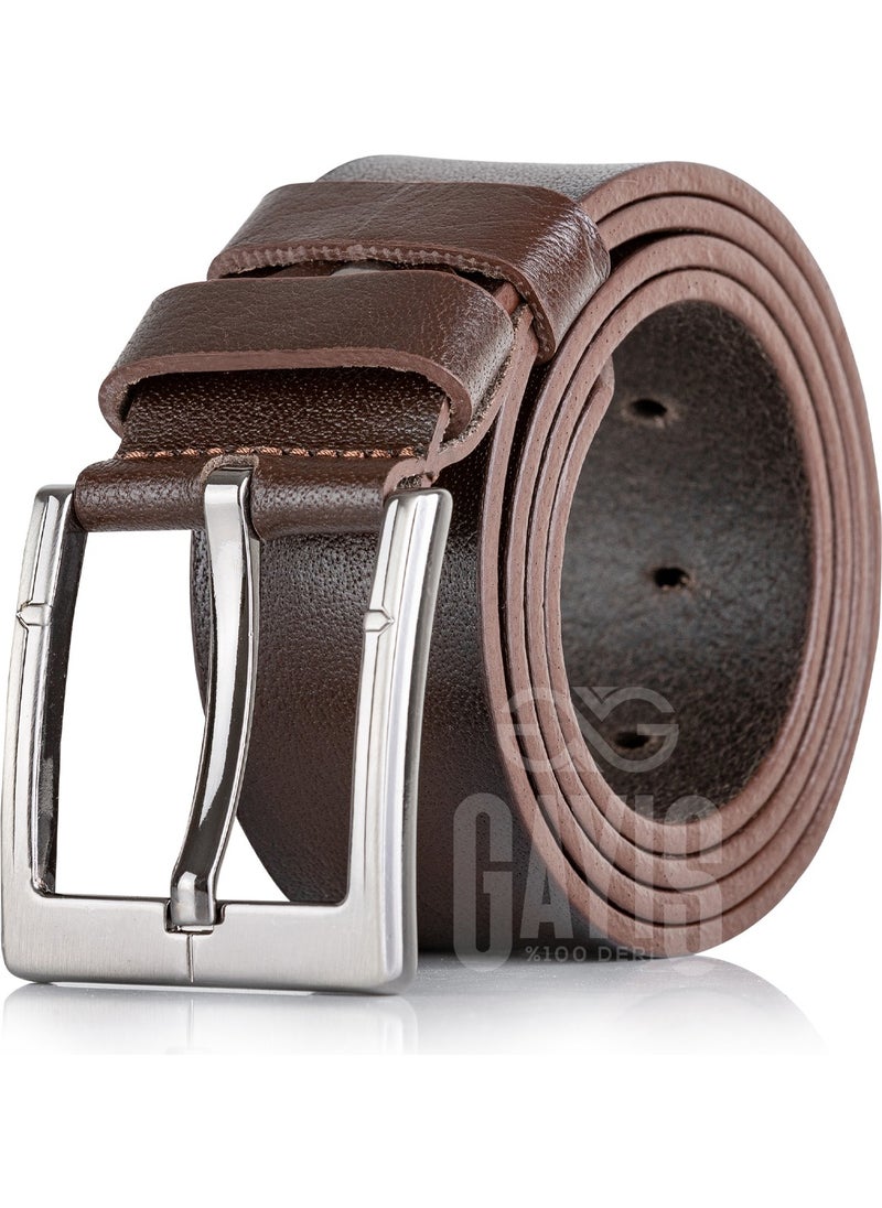 Gayış Gayis Buffalo Leather Brown Men's Jeans Belt - Men's Gift Belt  - Image 1