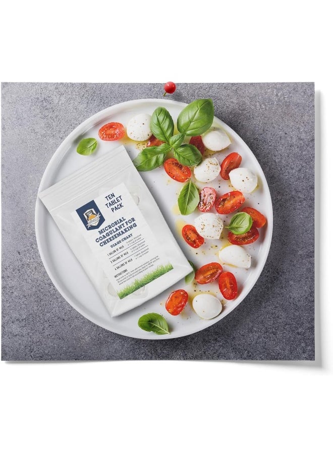 Microbial Rennet For Cheese Making | Vegetarian Rennet Tablets | Milk Coagulant | Vegan Cheese making | Shelf-Stable Rennet Tablets, Perforated For Easy Use