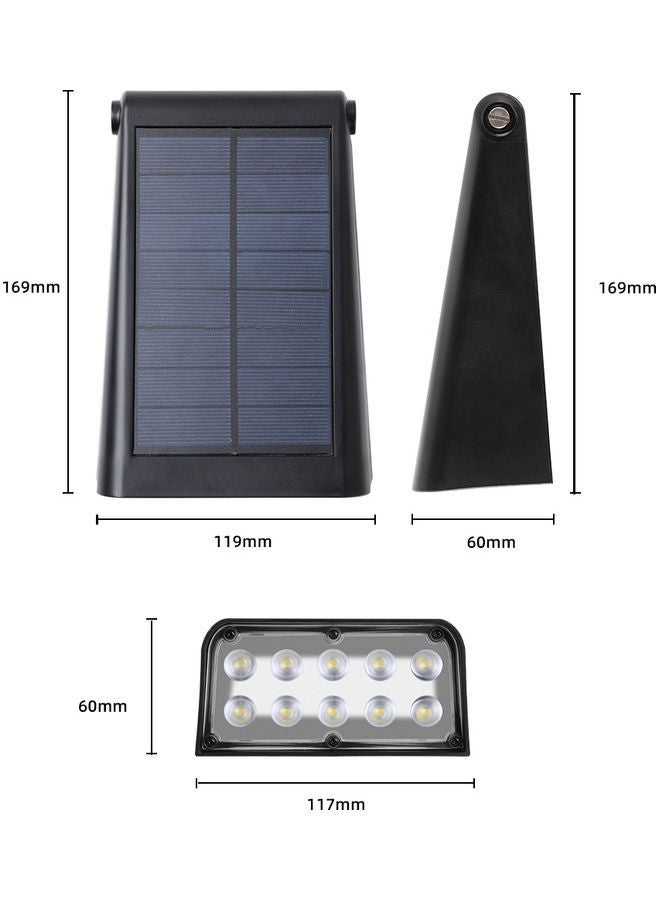 NIBEMINENT Solar Wall Lamp Black - Image 4