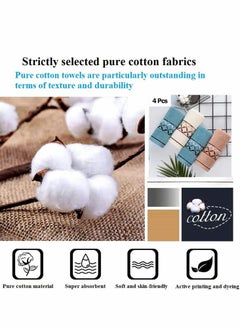 Excefore Hand Towels, 4 Pcs 100% Cotton Face Towels Ultra Soft and Highly Absorbent Washcloth Towel  - Image 2