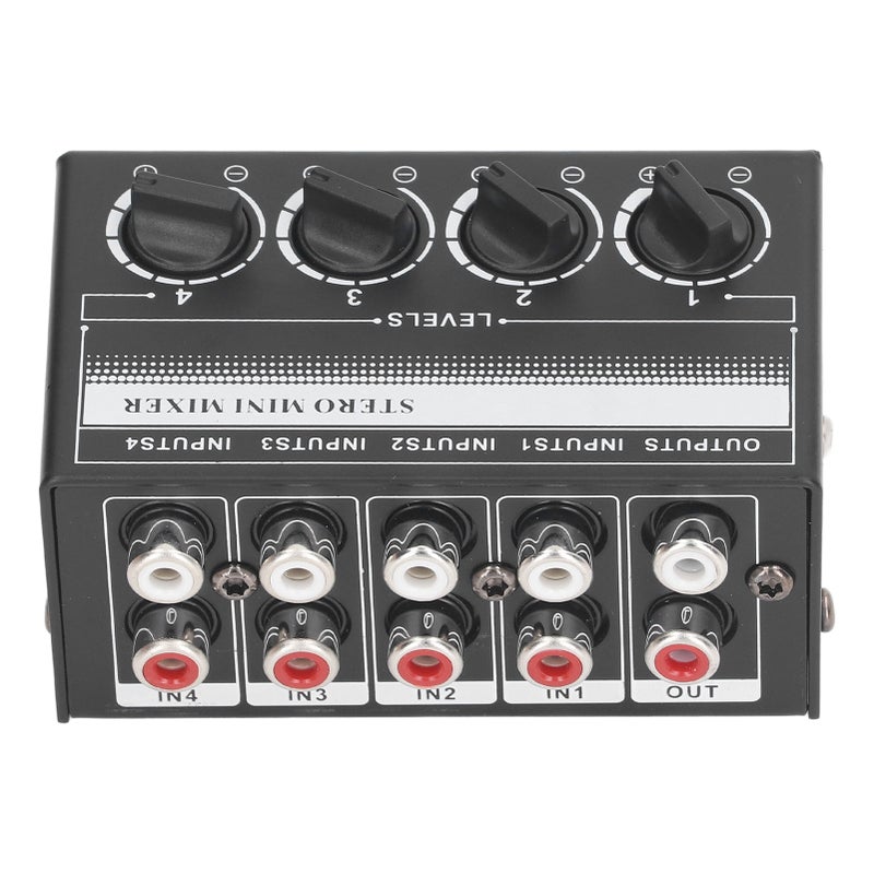 CX400 Mini Passive Stereo Mixer Portable Stereo 4 Channel Mixer for CD Player Tape Drive Computer Phone Tablet Computer White - Image 2
