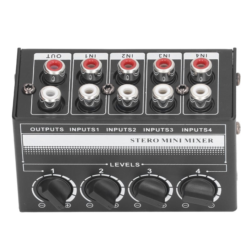CX400 Mini Passive Stereo Mixer Portable Stereo 4 Channel Mixer for CD Player Tape Drive Computer Phone Tablet Computer White - Image 5