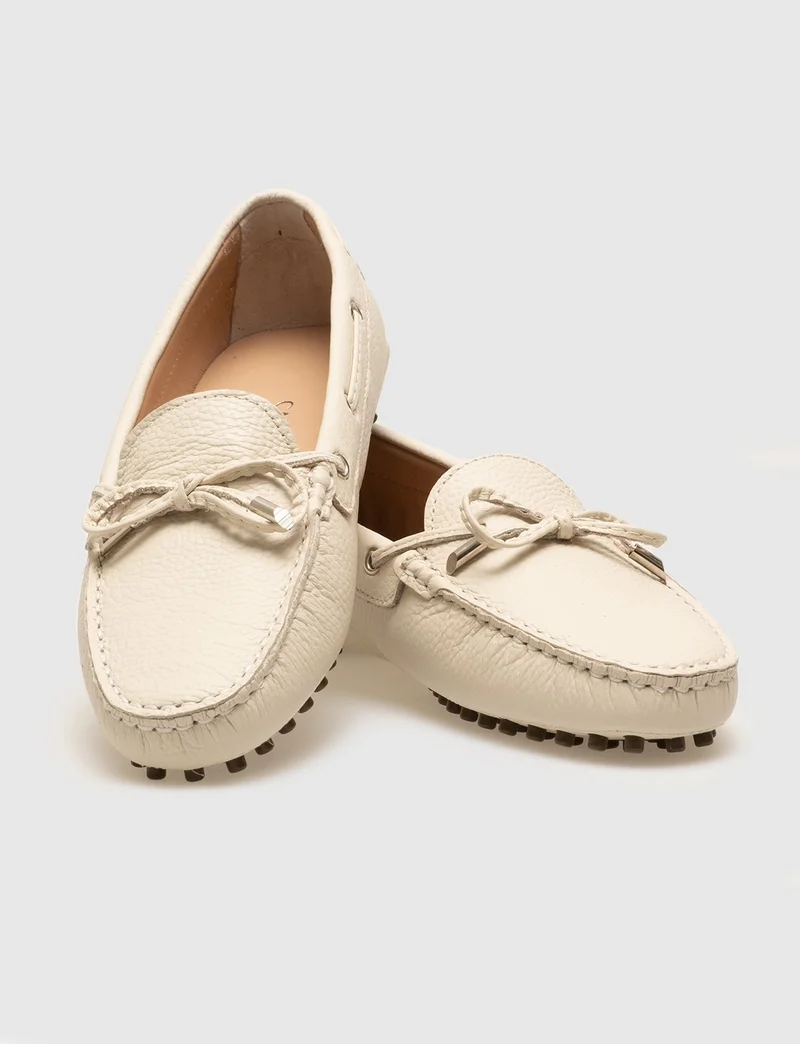 كاباني Women's Bow Detailed Loafer (Drive-Moccasin) Shoes 6026 Beige