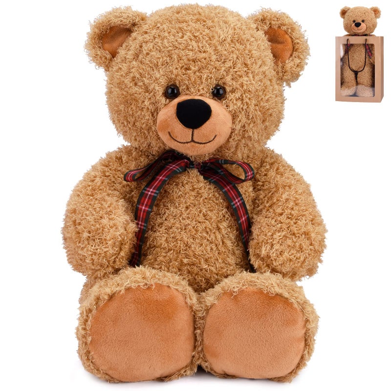 Bebamour Plush Bear Plush Toy Doll for Boys and Girls Birthday Gift Decorate Home, 45 cm, Large Light Brown - Image 1