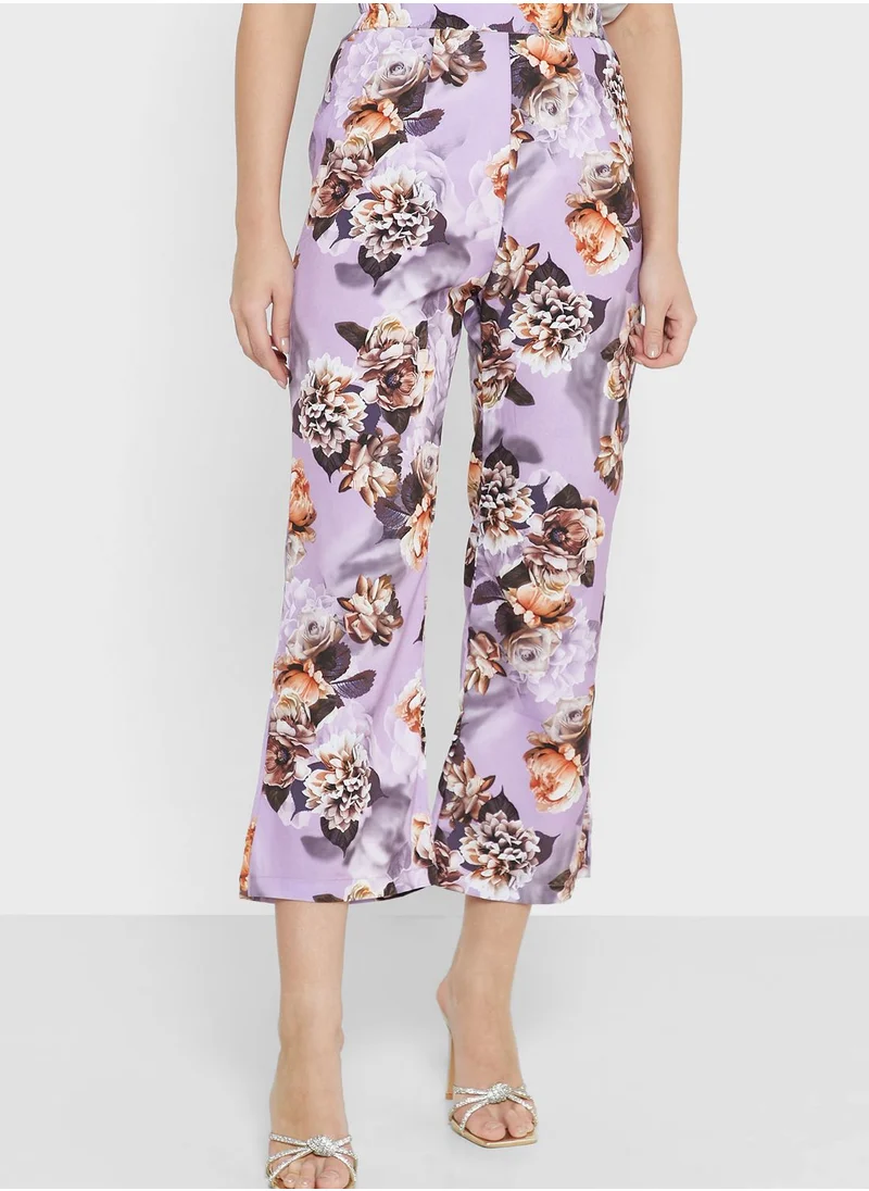 hayas closet Floral Print Belted Abaya Set