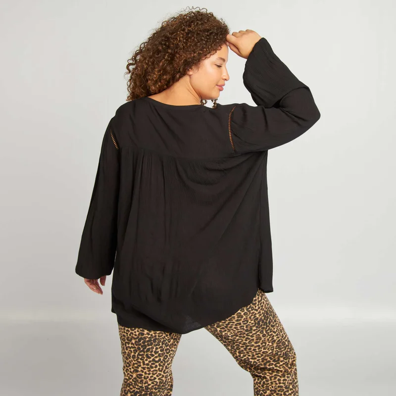 Kiabi  Plain Blouse Black for Women | Best Price UAE