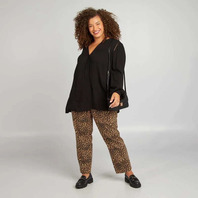 كيابي بلوزة نسائية مقاس كبير