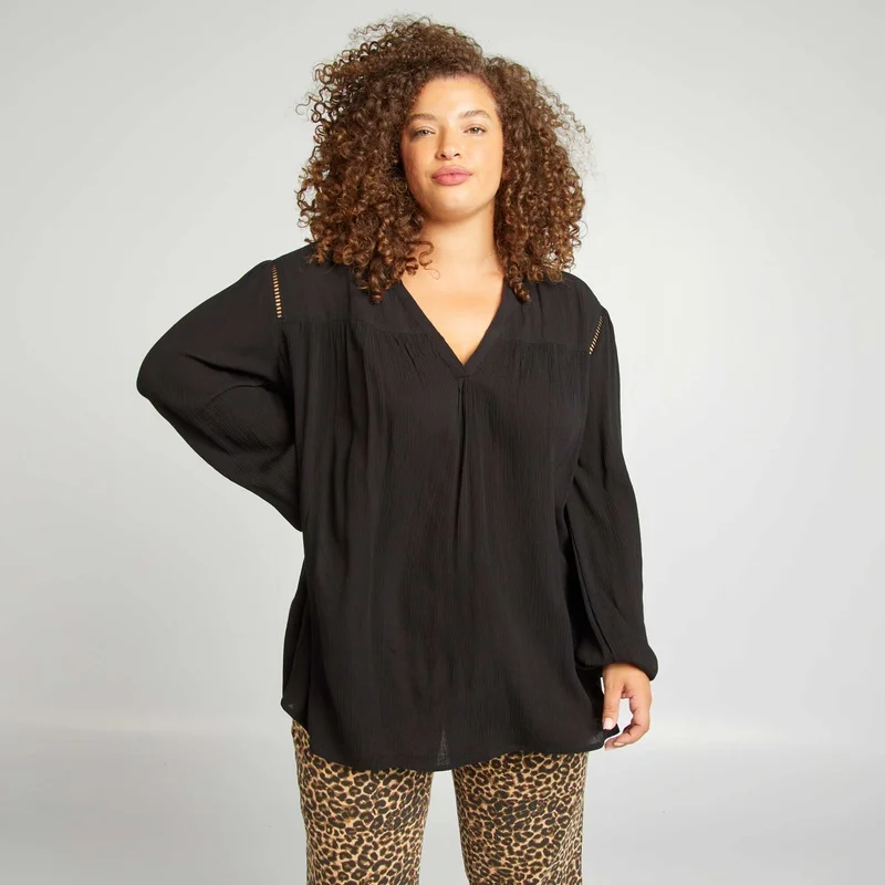 كيابي بلوزة نسائية مقاس كبير