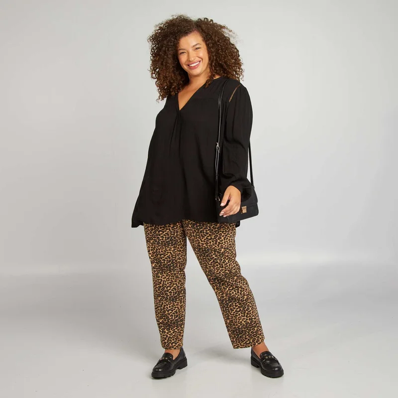 كيابي بلوزة نسائية مقاس كبير