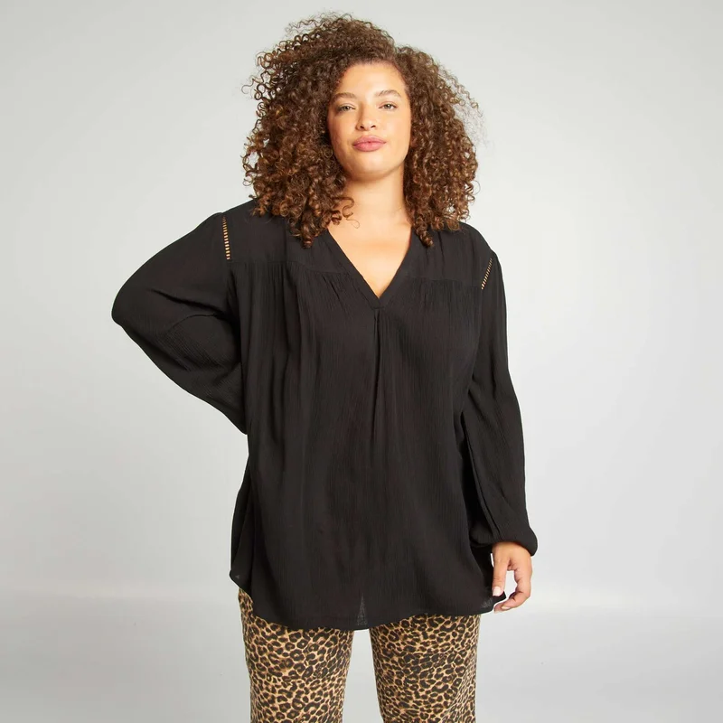 كيابي بلوزة نسائية مقاس كبير