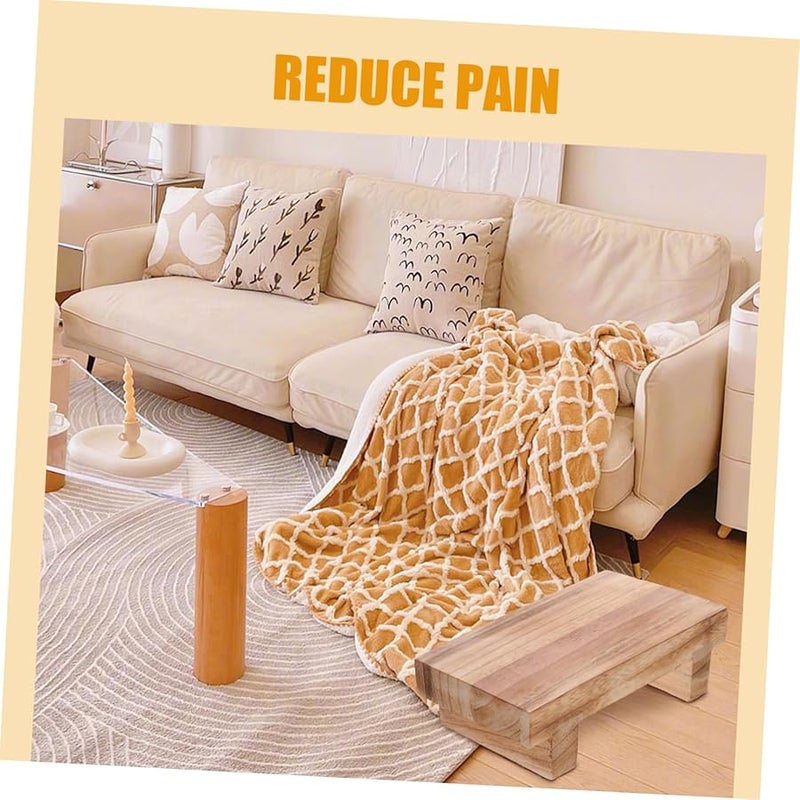 Lightweight Paulownia Wood Footrest Stool For Elderly Office Bathroom Posture Support - Image 3