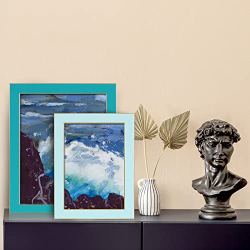 CORE ART 4x4 Picture Frames Soft Blue, Square Colorful Photo Frame with HD Plexiglass, Wall or Tabletop Display, Set of 2 - Image 2