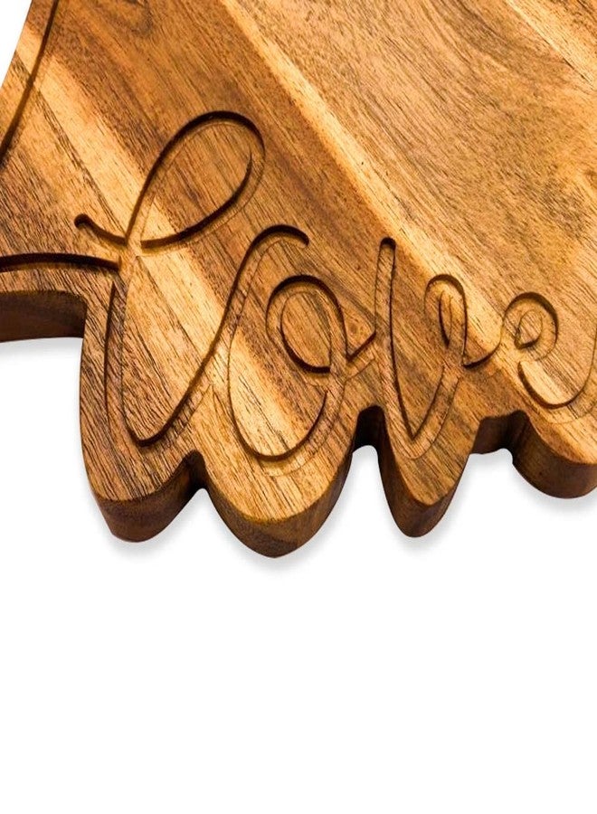 Affinity Decor Acacia Wood Valentine's Day Gift Cheese Cutting Chopping Charcuterie Board for cheese Platter Serving Try Plate (Love Heart Board 10.6"L x 11.6"W) - Image 3