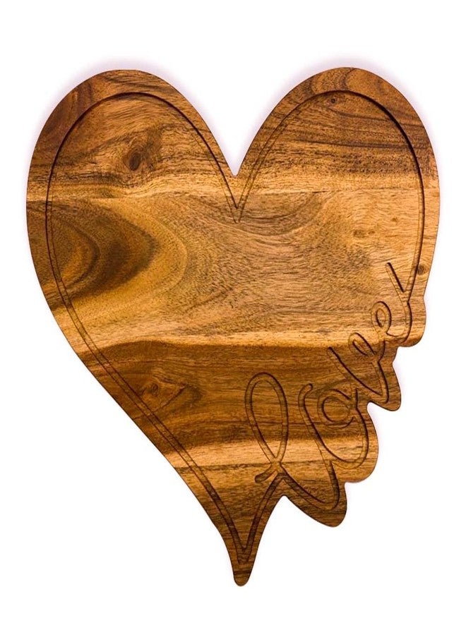 Affinity Decor Acacia Wood Valentine's Day Gift Cheese Cutting Chopping Charcuterie Board for cheese Platter Serving Try Plate (Love Heart Board 10.6"L x 11.6"W) - Image 1