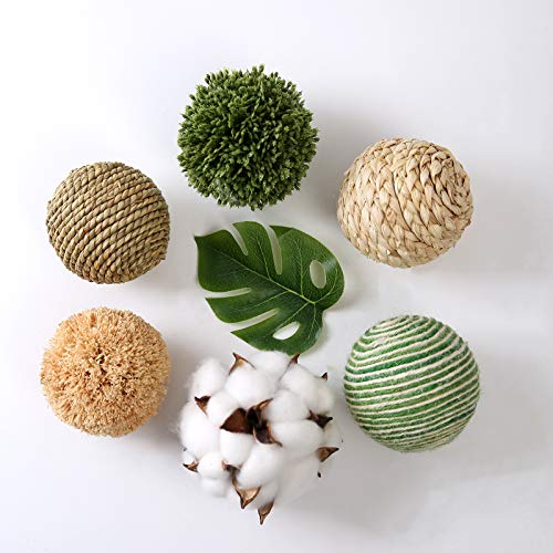 CIR OASES 6pcs 3.5inch Woven Wicker Rattan Balls Decorative Ball Twig Orbs Green Orbs Vase Bowl Filler for Tabletop Decor - Image 4