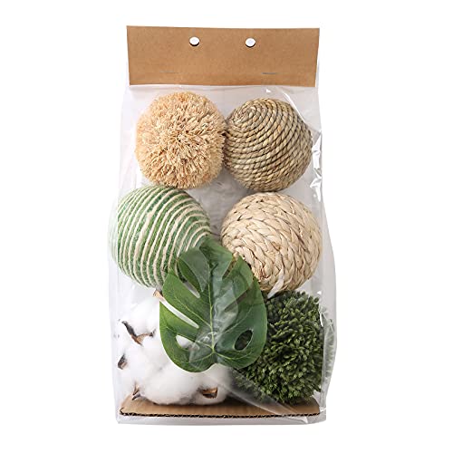 CIR OASES 6pcs 3.5inch Woven Wicker Rattan Balls Decorative Ball Twig Orbs Green Orbs Vase Bowl Filler for Tabletop Decor - Image 3