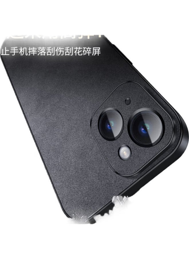 Shangsu Iphone 15 Case, Apple 15 Protective Cover, Shockproof, Full Lens Protection, Iphone 15 Soft Shell, Simple Luxury Lambskin Outer Case, For Women And Men, Leather Cover, Black - Image 2