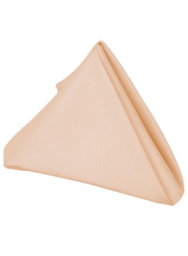 LTC LINENS Peach Cloth Napkins Set of 12-20x20 Inch Dinner Napkins Washable Polyester Fabric Cloth for Hotel, Restaurant, Wedding and Party - Image 1