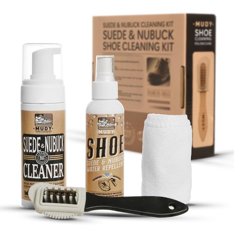 MUDY Suede Shoe Cleaner Nubuck Shoe Cleaner and Water Repellent with 4-Side Suede Brush, Microfiber Cloth - Image 1
