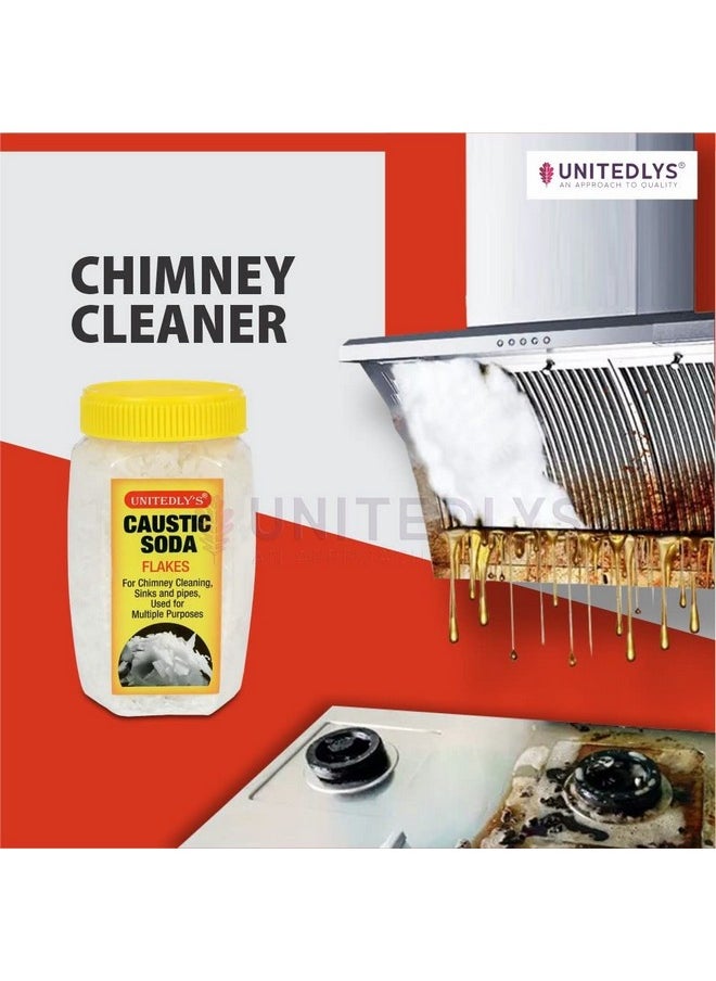 Unitedlys - Caustic Soda Drainage Block Remover 880G With Gloves | Chimney, Drain & Sink Cleaner | Fast-Acting, Non-Toxic & Odorless Drain Cleaner Flakes | Swift Pipe Cleaner - Image 1