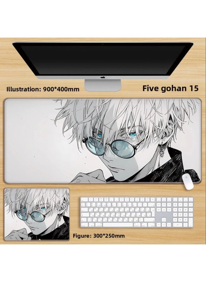 Unlocked Gojo Satoru Mouse Pad Extra Large Spell Return Home Animation Large Girls Computer Keyboard Office-Color:100x50cm Thickness 3mm-Pattern:Five Gohan 15  - Image 1