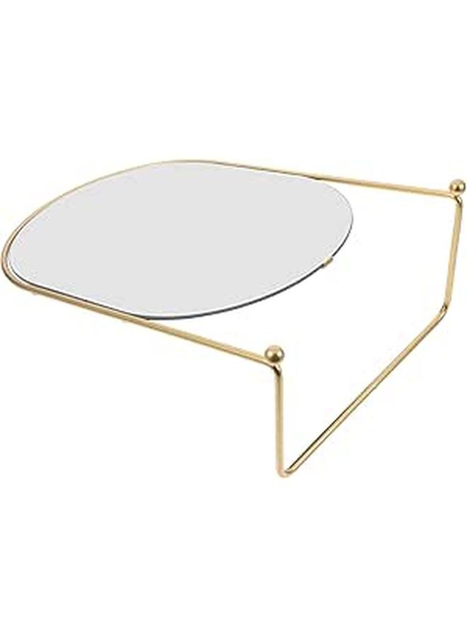 Oval Vanity Mirror with Golden Frame 13 Inch High Definition Makeup Mirror for Desk - Image 1