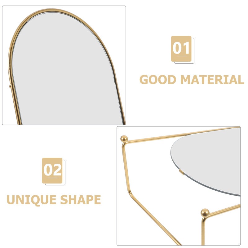 Oval Vanity Mirror with Golden Frame 13 Inch High Definition Makeup Mirror for Desk - Image 4