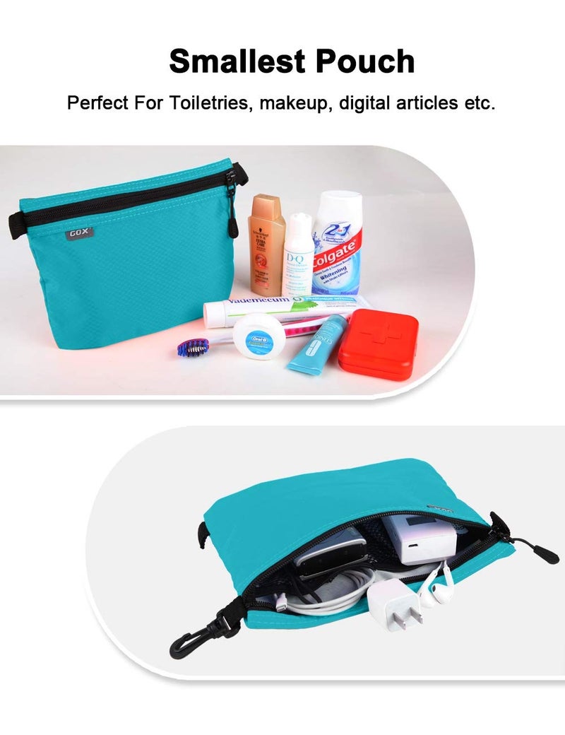GOX 3 Pack Travel Toiletry Bag for Men Carry On Packing Organizer Zipper Pouch Portable Cosmetic Pouch Accessory Document Electronics (Blue) - Image 4