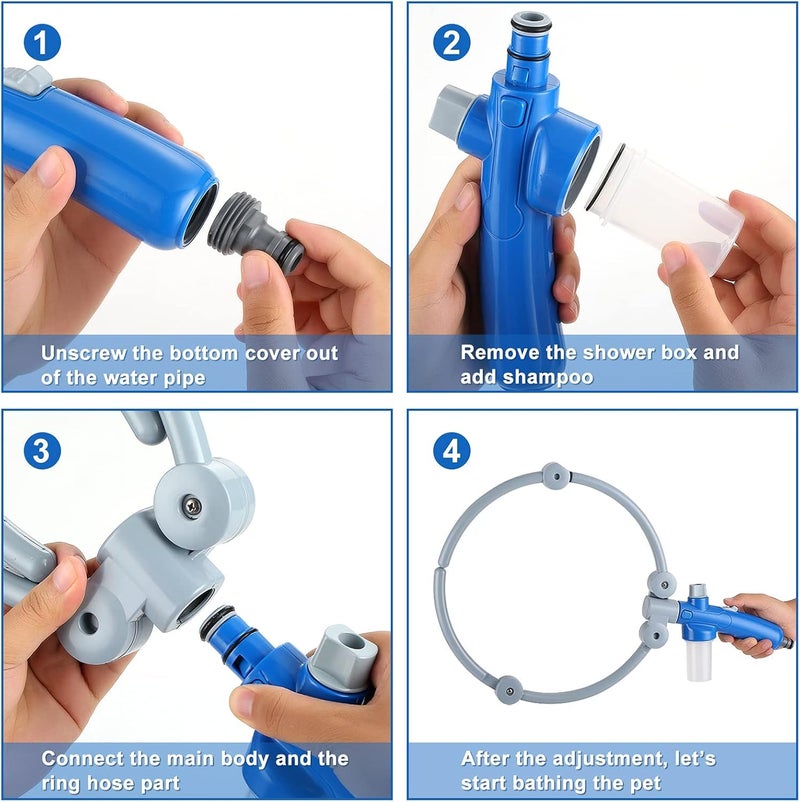 Drumstone (𝟏𝟓 𝐘𝐄𝐀𝐑𝐒 𝐖𝐀𝐑𝐑𝐀𝐍𝐓𝐘) Woof Washer 360° Dog & Pet Bathing Shower Ring | Handheld Pet Bathing Tool with Shampoo Holder for Easy and Efficient Pet Cleaning - Image 2