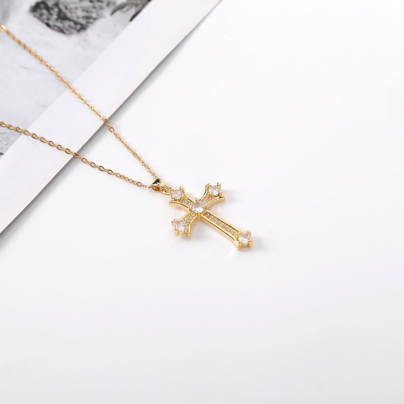 LLIYSOUN Cross Necklaces for Women Jewelry Necklaces for Women 16K Gold Plated Cross Pendant CN16 - Image 2