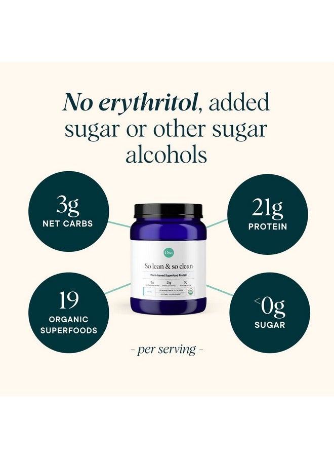 Ora Organic مسحوق بروتين نباتي 21 جرام مسحوق بروتين نباتي للنساء والرجال؛ منخفض الكربوهيدرات الصافية مناسب لنظام الكيتو خالٍ من الغلوتين ومنتجات الألبان وفول الصويا بنكهة الفانيليا 20 وجبة  - Image 3
