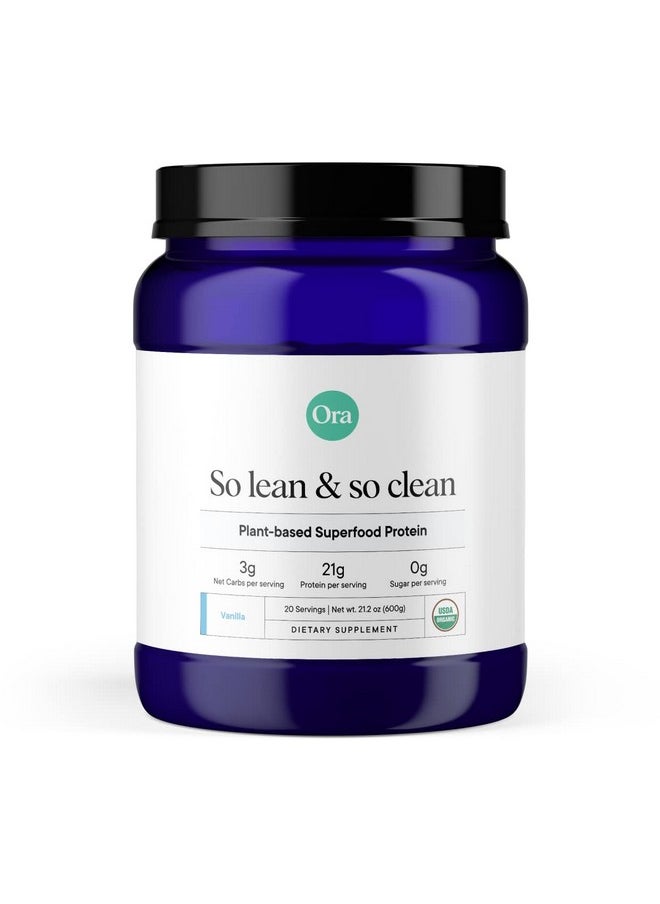 Ora Organic مسحوق بروتين نباتي 21 جرام مسحوق بروتين نباتي للنساء والرجال؛ منخفض الكربوهيدرات الصافية مناسب لنظام الكيتو خالٍ من الغلوتين ومنتجات الألبان وفول الصويا بنكهة الفانيليا 20 وجبة  - Image 2